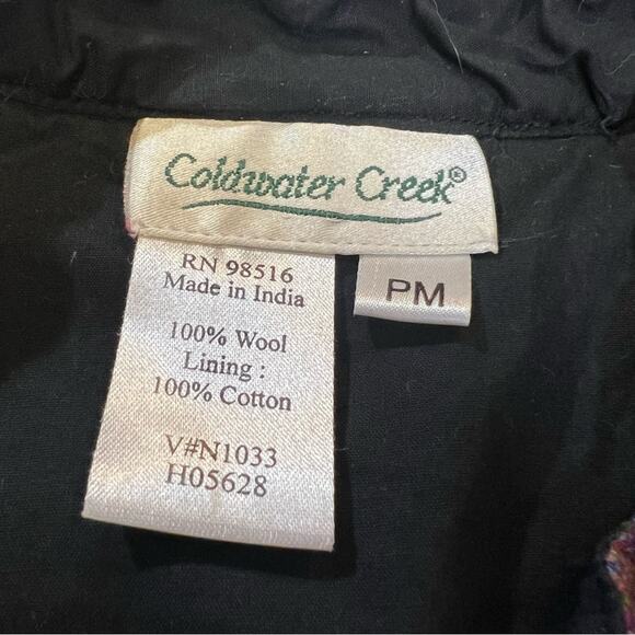 Coldwater Creek Wool Patchwork Vest Petite Medium black pink - Picture 3 of 9